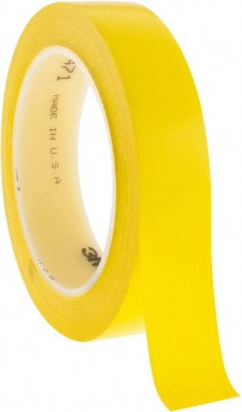 3M - Yellow Solid Color Vinyl Tape - 1" Wide x 108' Long x 5.2 mil Thick, General Traffic - Benchmark Tooling