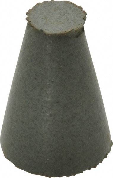 Cratex - 5/8" Max Diam x 1" Long, Taper, Rubberized Point - Coarse Grade, Silicon Carbide, 1/4" Arbor Hole, Unmounted - Benchmark Tooling