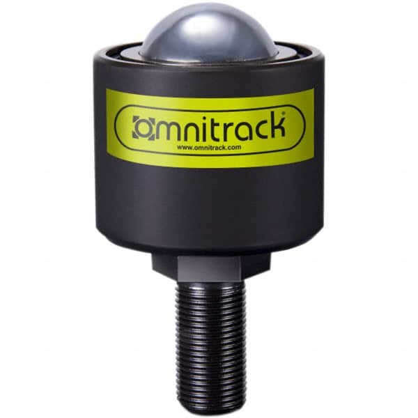 Value Collection - 1 Inch Diameter, Round, Chrome Steel Ball Transfer - 1-3/4 Inch Overall Diameter, 1-3/4 Inch Mount Height, 500 Lb. Capacity - Benchmark Tooling