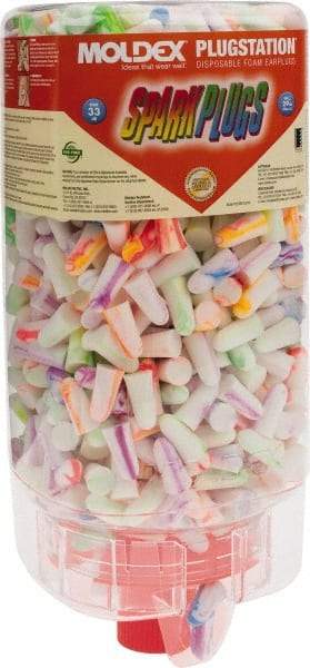 Moldex - One Touch Disposable Non-Refillable Earplug Dispenser with 33 dB Earplugs - Assorted Color Earplugs, 500 Pairs, Includes Mounting Bracket, Template & Hardware - Benchmark Tooling