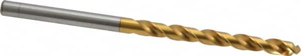 OSG - #22 130° Vanadium High Speed Steel Jobber Drill - TiN Finish, Right Hand Cut, Spiral Flute, Straight Shank, 75mm OAL, Standard Point - Benchmark Tooling
