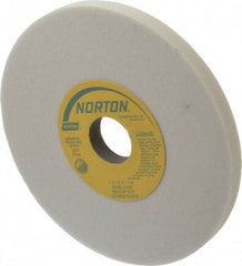 Norton - 7" Diam x 1-1/4" Hole x 1/2" Thick, L Hardness, 60 Grit Surface Grinding Wheel - Aluminum Oxide, Type 1, Medium Grade, 3,600 Max RPM, Vitrified Bond, No Recess - Benchmark Tooling