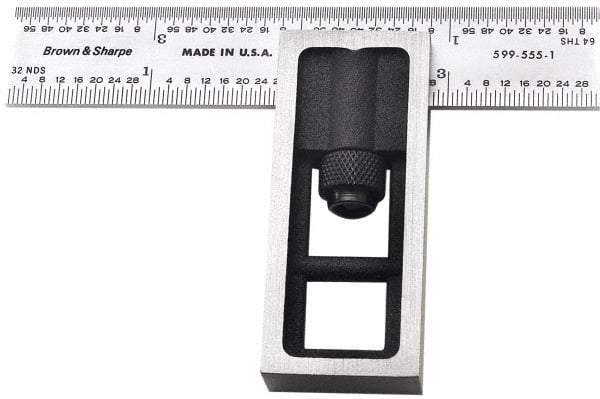 TESA Brown & Sharpe - 4 Inch Long, 4R Double Square - 1/64, 1/32, 1/16 and 1/8 Inch Graduation - Benchmark Tooling