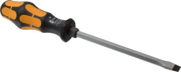 Wera - 262mm OAL Standard Slotted Screwdriver - Hexagon Shank, Ergonomic Handle - Benchmark Tooling