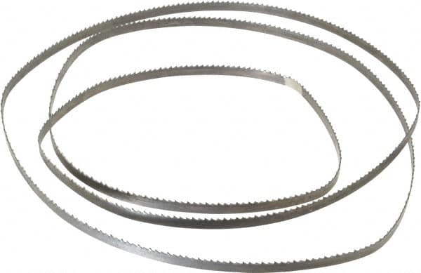 Starrett - 10 TPI, 4' 8-7/8" Long x 1/4" Wide x 0.025" Thick, Welded Band Saw Blade - Carbon Steel, Toothed Edge, Raker Tooth Set, Flexible Back, Contour Cutting - Benchmark Tooling