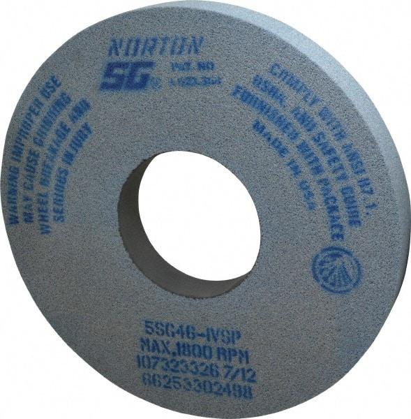 Norton - 14" Diam x 5" Hole x 1-1/2" Thick, I Hardness, 46 Grit Surface Grinding Wheel - Ceramic, Type 1, Coarse Grade, 1,800 Max RPM, Vitrified Bond, No Recess - Benchmark Tooling