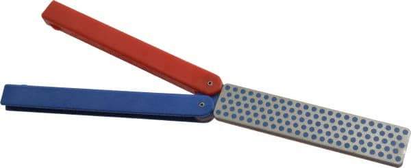 DMT - Fine/Coarse Grade, Double Sided Diamond Sharpener - 600/325 Grit, 25/45 Micron, Diamond Area 4.3" Long x 1" Wide, 9-1/2" Open Length, 5" Closed Length - Benchmark Tooling