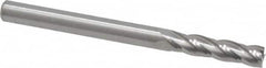 RobbJack - 1/8", 1/2" LOC, 1/8" Shank Diam, 1-1/2" OAL, 4 Flute, Solid Carbide Square End Mill - Single End, Uncoated, Spiral Flute, 30° Helix, Centercutting, Right Hand Cut, Right Hand Flute, Series C1-401 - Benchmark Tooling