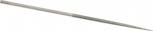 Value Collection - 5-1/2" OAL Fine Round Needle Diamond File - 1/8" Wide x 1/8" Thick, 2-3/4 LOC - Benchmark Tooling