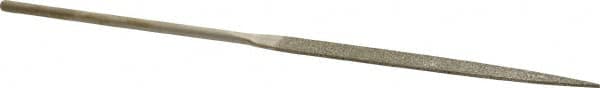 Value Collection - 5-1/2" OAL Medium Point Needle Diamond File - 13/64" Wide x 3/64" Thick, 2-3/4 LOC - Benchmark Tooling