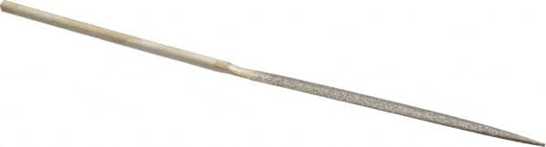Value Collection - 5-1/2" OAL Medium Half Round Needle Diamond File - 13/64" Wide x 1/16" Thick, 2-3/4 LOC - Benchmark Tooling