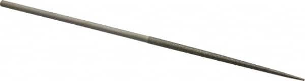 Value Collection - 5-1/2" OAL Medium Round Needle Diamond File - 1/8" Wide x 1/8" Thick, 2-3/4 LOC - Benchmark Tooling