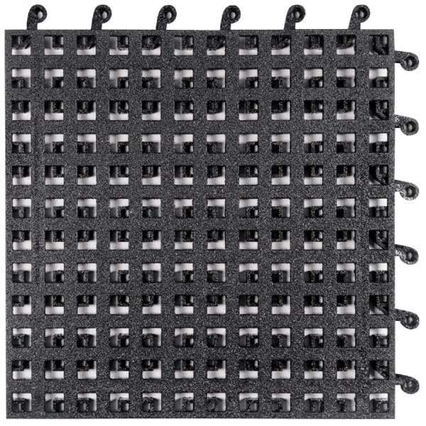 Wearwell - 18" Long x 18" Wide x 7/8" Thick, Anti-Fatigue Modular Matting Tiles - Male & Female, 4 Interlocking Sides, Black, For Dry & Wet Areas, Series 560 - Benchmark Tooling