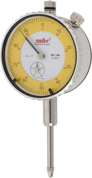 Value Collection - 0.001" Graduation, 0-100 Dial Reading, Indicator & Base Kit - 0.55" Base Height, 2-1/4" Base Diam - Benchmark Tooling