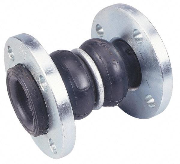Unisource Mfg. - 2-1/2" Pipe, Neoprene Double Arch Pipe Expansion Joint - 7" Long, 1" Extension, 2" Compression, 225 Max psi, Flanged - Benchmark Tooling