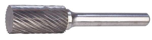 M.A. Ford - 5/8" Cut Diam, 1/4" Shank Diam, Cylinder Head Double Cut Burr - Carbide, Flat End, 1" LOC, 3" OAL - Benchmark Tooling