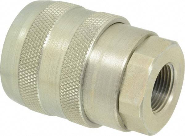 Parker - 3/4 Thread Steel Hydraulic Hose Valved Coupler - 7,500 psi, 40 GPM - Benchmark Tooling
