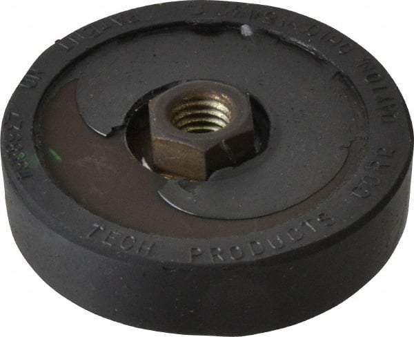 Tech Products - 700 Lb Capacity, 1/2-13 Thread, 3/4" OAL, Steel Stud, Tapped Pivotal Socket Mount Leveling Pad & Mount - 3" Base Diam, Neoprene Pad - Benchmark Tooling