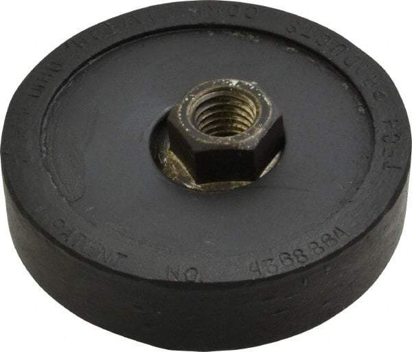 Tech Products - 1000 Lb Capacity, 1/2-13 Thread, 3/4" OAL, Steel Stud, Tapped Pivotal Socket Mount Leveling Pad & Mount - 3" Base Diam, Neoprene Pad - Benchmark Tooling