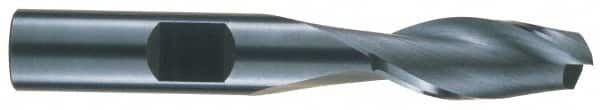RobbJack - 21/64", 13/16" LOC, 3/8" Shank Diam, 2-1/2" OAL, 2 Flute, Solid Carbide Square End Mill - Single End, Uncoated, Spiral Flute, 30° Helix, Centercutting, Right Hand Cut, Right Hand Flute, Series NR-204 - Benchmark Tooling