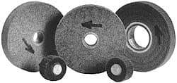 Made in USA - 6" Diam, 2" Face Width, 1" Center Hole, Medium Grade, Aluminum Oxide Deburring Wheel - Convolute, Medium Density 7 Grade, 4,500 RPM - Benchmark Tooling