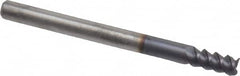 Accupro - 1/8", 1/4" LOC, 1/8" Shank Diam, 1-1/2" OAL, 3 Flute, Solid Carbide Square End Mill - Single End, AlTiN Finish, Spiral Flute, 60° Helix, Centercutting, Right Hand Cut, Right Hand Flute - Benchmark Tooling
