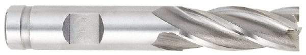 OSG - 19/32", 1-3/8" LOC, 1/2" Shank Diam, 3-3/8" OAL, 4 Flute, Vanadium High Speed Steel Square End Mill - Single End, TiCN Finish, Spiral Flute, 30° Helix, Centercutting, Right Hand Cut, Right Hand Flute, Series 574 - Benchmark Tooling