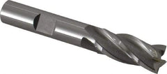 OSG - 7/16", 1" LOC, 3/8" Shank Diam, 2-11/16" OAL, 4 Flute, Vanadium High Speed Steel Square End Mill - Single End, Uncoated, Spiral Flute, 30° Helix, Centercutting, Right Hand Cut, Right Hand Flute, Series 574 - Benchmark Tooling