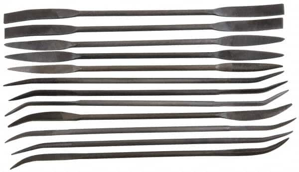 Value Collection - 12 Piece Swiss Pattern File Set - 6-3/4" Long, 0 Coarseness - Benchmark Tooling