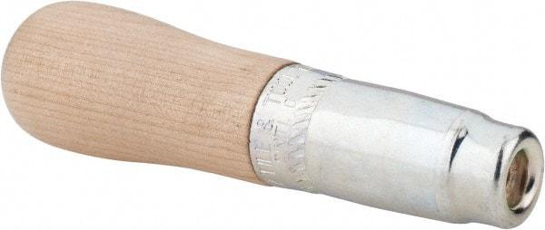 Lutz - 5" Long x 1-5/16" Diam File Handle - 1/4" Bore, 2-1/2" Deep, for Use with 8, 10 & 12" Files - Benchmark Tooling