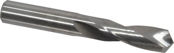 M.A. Ford - 0.348" 118° Spiral Flute Solid Carbide Screw Machine Drill Bit - Bright Finish, Right Hand Cut, 1-1/4" Flute Length, 2-1/2" OAL, Faceted Point, Straight Shank - Benchmark Tooling