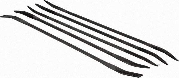 Value Collection - 5 Piece Swiss Pattern File Set - 7" Long, Bastard Coarseness, Die Sinker's Handle, Set Includes Flat, Half Round, Round, Square, Three Square - Benchmark Tooling