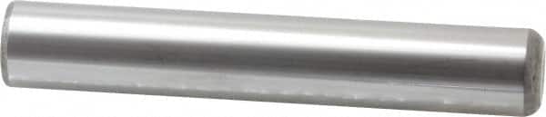 Made in USA - 1" Diam x 6" Pin Length Grade 8 Alloy Steel Standard Dowel Pin - Bright Finish, C 47-58 & C 60 (Surface) Hardness, 117,800 Lb (Single Shear), 235,600 Lb (Double Shear) Breaking Strength, 1 Beveled & 1 Rounded End - Benchmark Tooling