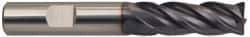 Guhring - 12mm, 26mm LOC, 12mm Shank Diam, 83mm OAL, 4 Flute, Solid Carbide Square End Mill - Single End, FIREX Finish, Spiral Flute, 35/38° Helix, Centercutting, Right Hand Cut, Right Hand Flute, Series 3736 - Benchmark Tooling