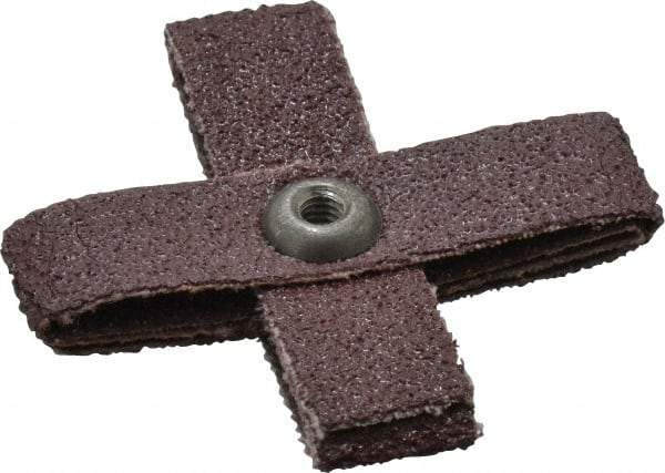 3M - 60 Grit, Medium Grade, Aluminum Oxide Cross Pad - 2" Long x 2" Wide x 1/2" Thick, Cloth Backed, X Backing Weight, 8 Ply, 18,000 Max RPM - Benchmark Tooling
