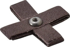 3M - 80 Grit, Medium Grade, Aluminum Oxide Cross Pad - 2" Long x 2" Wide x 1/2" Thick, Cloth Backed, X Backing Weight, 8 Ply, 18,000 Max RPM - Benchmark Tooling