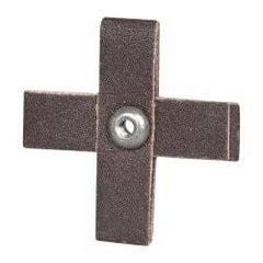 3M - 120 FEPA Grit, Fine Grade, Aluminum Oxide Cross Pad - 2" Long x 2" Wide x 1/2" Thick, Cloth Backed, X Backing Weight, 8 Ply, 18,000 Max RPM - Benchmark Tooling