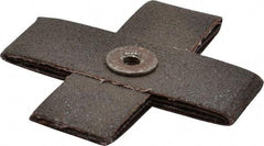 3M - 80 Grit, Medium Grade, Aluminum Oxide Cross Pad - 3" Long x 3" Wide x 1" Thick, Cloth Backed, X Backing Weight, 8 Ply, 18,000 Max RPM - Benchmark Tooling