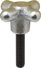 Strong Hand Tools - 2" Head Diam, 4 Point Spoked Knob - 3/8-16 Stem, Cast Iron - Benchmark Tooling