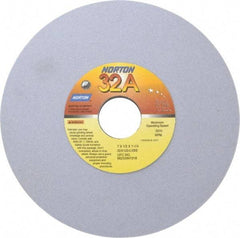 Norton - 7" Diam x 1-1/4" Hole x 1/2" Thick, L Hardness, 120 Grit Surface Grinding Wheel - Aluminum Oxide, Type 1, Fine Grade, 3,600 Max RPM, Vitrified Bond, No Recess - Benchmark Tooling