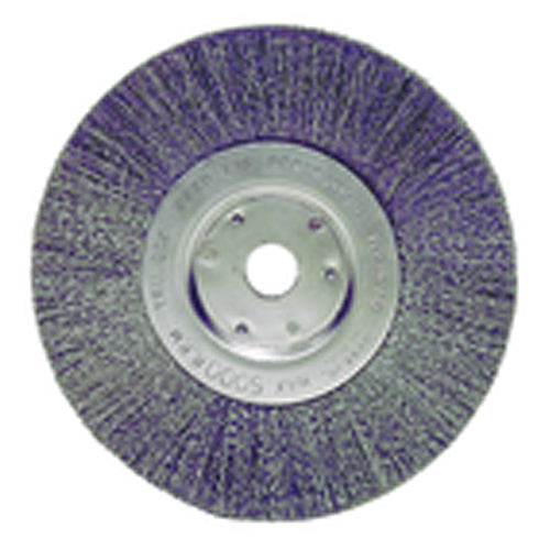 6″ Diameter-1/2″-5/8″ Arbor Hole - Crimped Steel Wire Straight Wheel - Benchmark Tooling