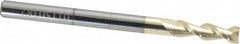 Accupro - 3/16", 5/8" LOC, 3/16" Shank Diam, 2-1/2" OAL, 2 Flute, Solid Carbide Square End Mill - Single End, ZrN Finish, Spiral Flute, 45° Helix, Centercutting, Right Hand Cut, Right Hand Flute - Benchmark Tooling