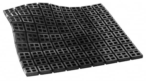 Mason Ind. - 18" Long x 18" Wide x 3/8" Thick, Rubber, Machinery Leveling Pad & Mat - 14,580 Lb Max Load, Black - Benchmark Tooling