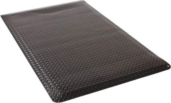 Wearwell - 5 Ft. Long x 3 Ft. Wide x 9/16 Inch Thick, Vinyl Diamond Plate Surface Pattern, Electrically Conductive Antistatic Matting - 1 x 106 to 8 x 106 Ohm Surface to Surface, 5 x 105 to 1 x 107 Ohm Surface to Ground Resistivity, Black - Benchmark Tooling