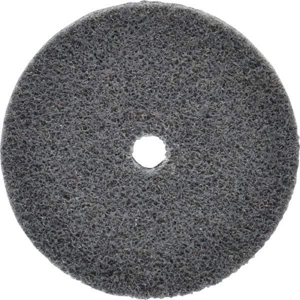 3M - 3" Diam, 1/4" Face Width, 3/8" Center Hole, Fine Grade, Silicon Carbide Deburring Wheel - Unitized, Soft Density 2 Grade, 12,100 RPM - Benchmark Tooling