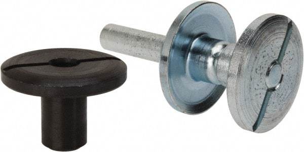 3M - 1/4" Shank Diam Unitized Deburring Wheel Mandrel - Compatible with 2" - 4" Diam x 3/4" Wide x 3/8" Hole Deburring Wheels - Benchmark Tooling