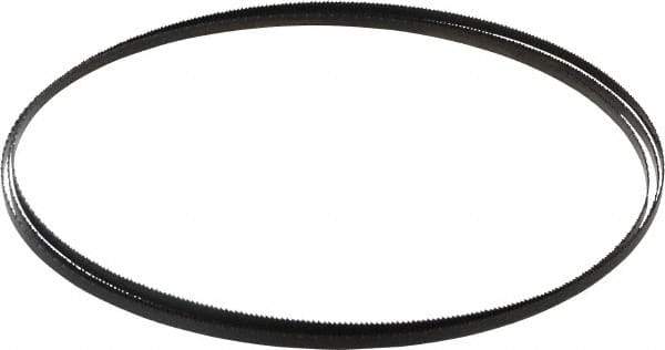 Disston - 14 TPI, 7' 9-1/2" Long x 1/4" Wide x 0.025" Thick, Welded Band Saw Blade - Carbon Steel, Toothed Edge, Raker Tooth Set, Hard Back, Contour Cutting - Benchmark Tooling
