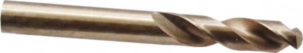 Interstate - 10mm 135° Cobalt Screw Machine Drill Bit - Bright Finish, Right Hand Cut, 43mm Flute Length, 89mm OAL, Split Point - Benchmark Tooling