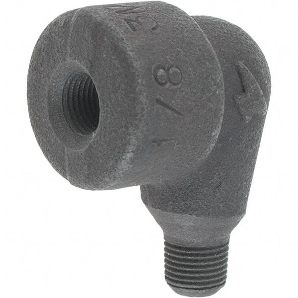 Made in USA - Size 1/8", Class 3,000, Forged Carbon Steel Black Pipe 90° Street Elbow - 3,000 psi, Threaded End Connection - Benchmark Tooling