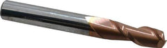 Accupro - 8mm, 20mm LOC, 8mm Shank Diam, 63mm OAL, 2 Flute, Solid Carbide Square End Mill - Single End, TiCN Finish, Spiral Flute, 40° Helix, Centercutting, Right Hand Cut, Right Hand Flute - Benchmark Tooling